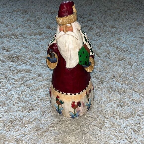 Jim Shore Santa Christmas Ornament Birds Birdhouse Roosters Enesco 2002 - Picture 1 of 16